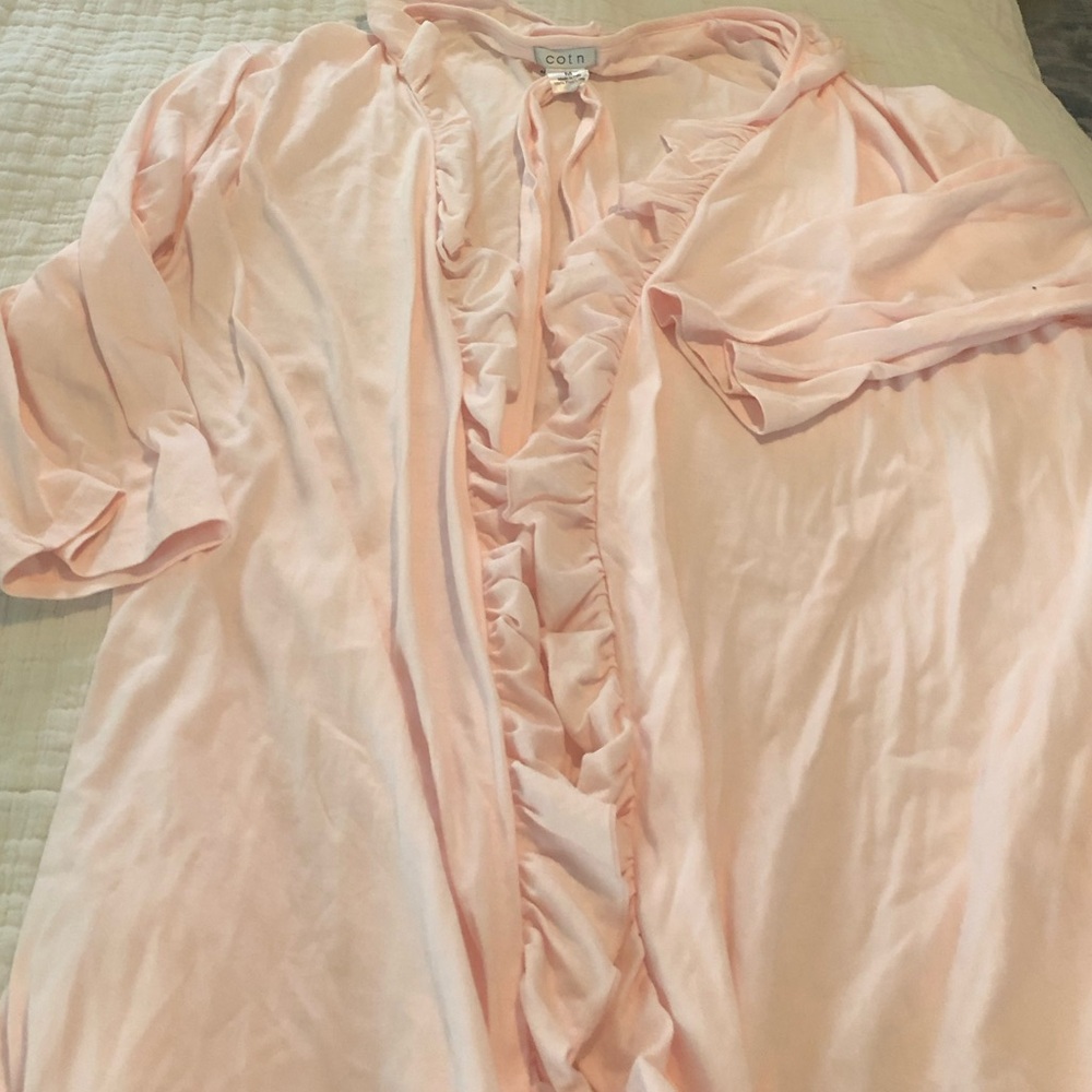 Cotn Women's Pink Ruffled Robe EUC 1966 - Picture 2 of 10
